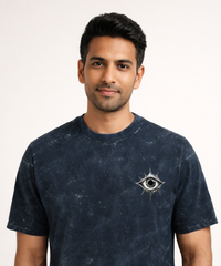 Eye Design - Unisex Acid Washed Oversized Tee