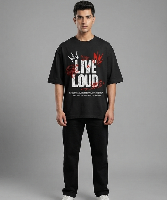 Live Loud Oversized Essential Tee - Built for Statement Comfort