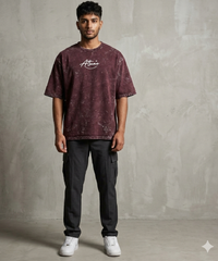 Attune's Plain Unisex Acid Washed Oversized Tee