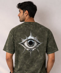 Eye Design - Unisex Acid Washed Oversized Tee