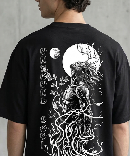 Unbound Soul Black Oversized T-Shirt